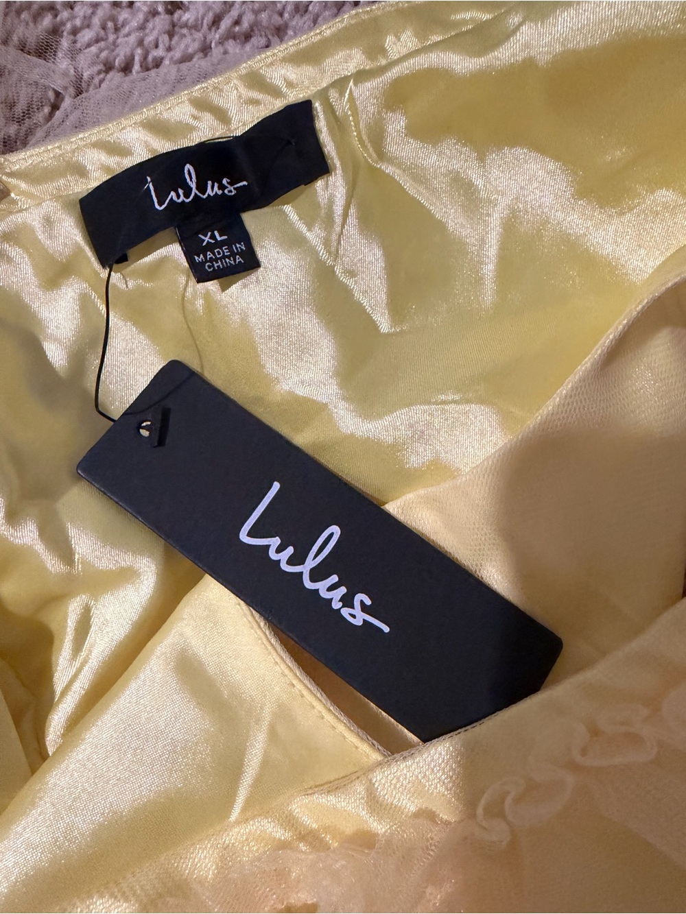 Lulus Yellow Tiered Tulle Mini Dress NWT Size XL Ruffle Party Dress - Picture 4 of 4
